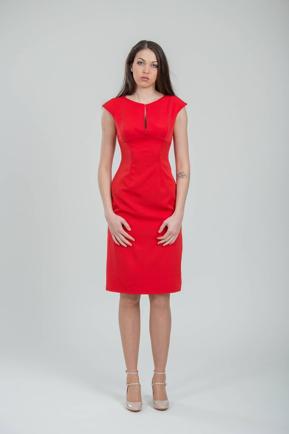 red pencil dress for wedding
