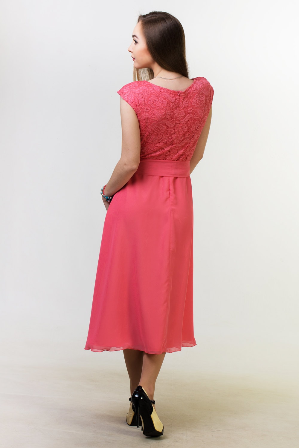 Modest coral dress 2025