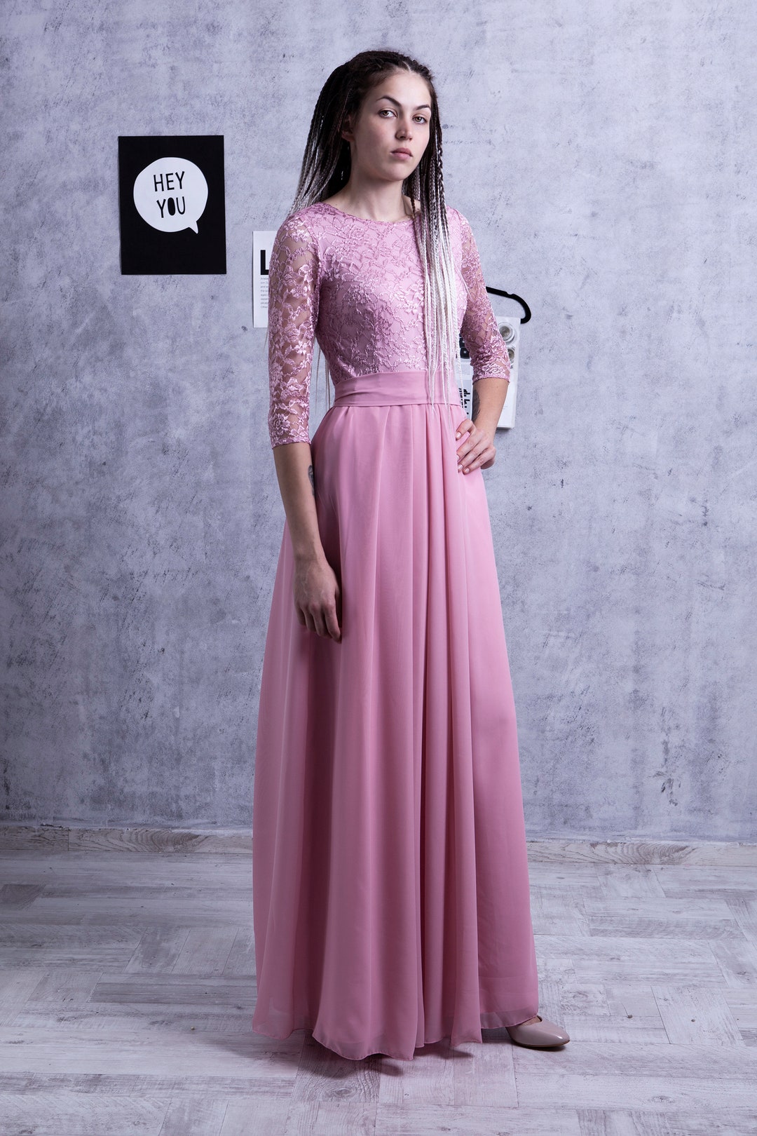 Bridesmaid Dress 3/4 Sleeves 25 Colors. Floor Length - Etsy