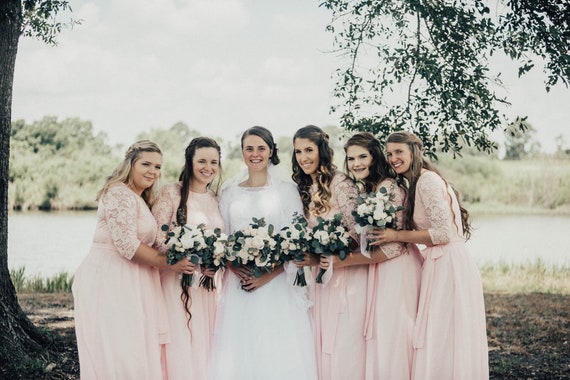 blush pink dress for bridesmaid
