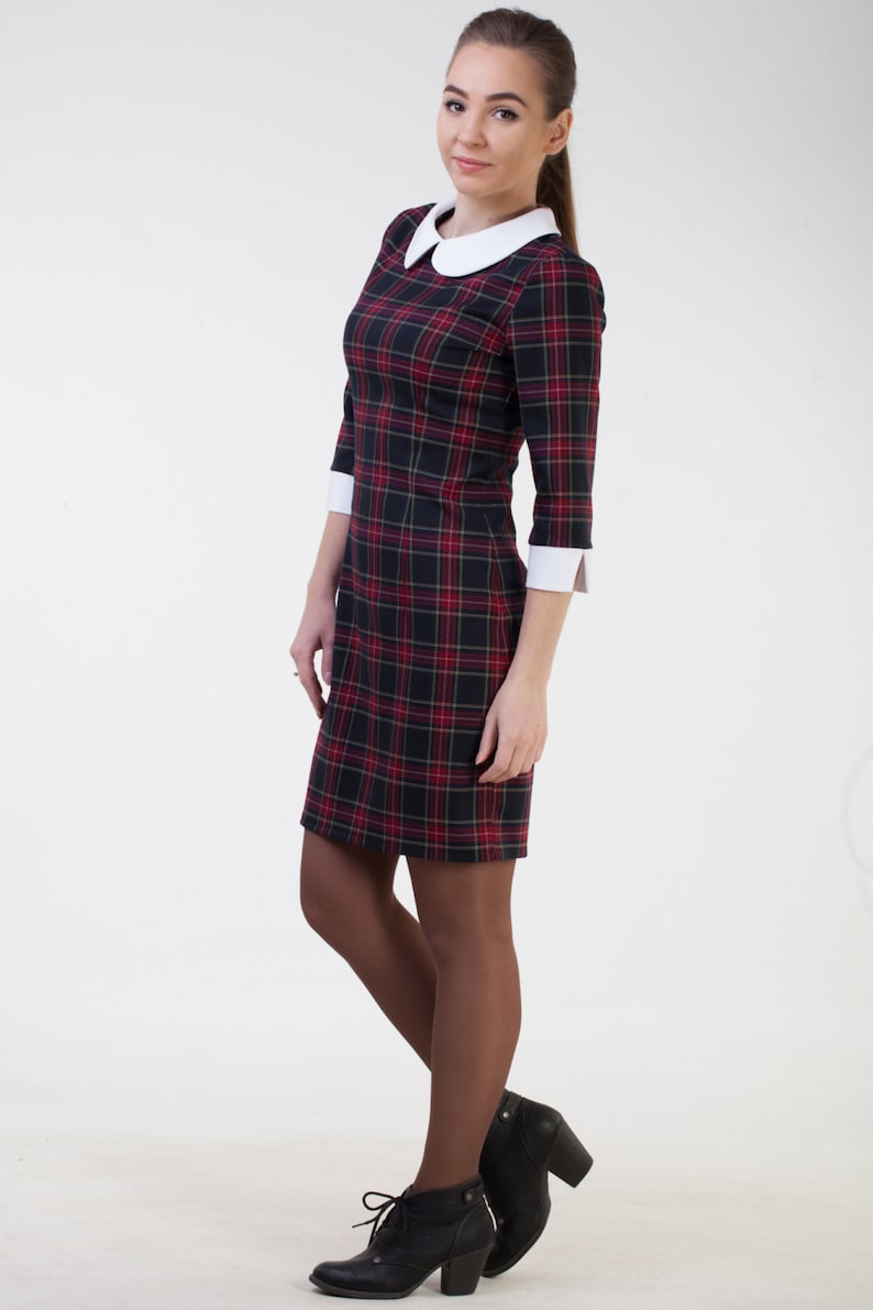black plaid dress outfit