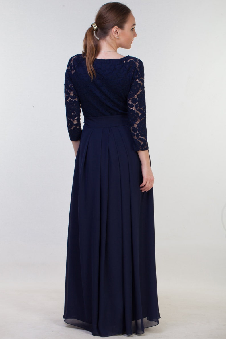 blue navy gown