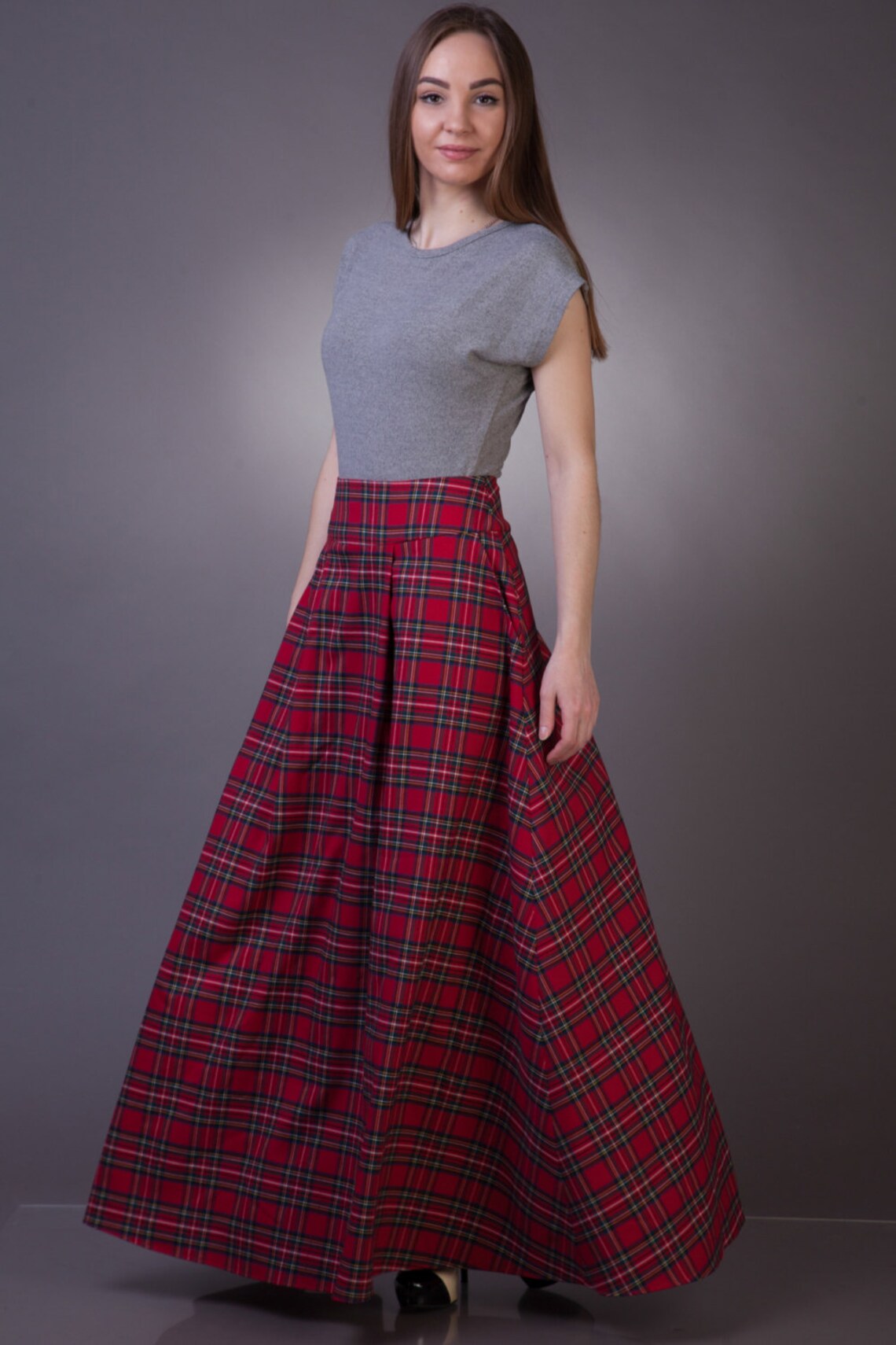tartan pull on skirt