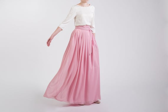Dusty rose maxi skirt sale