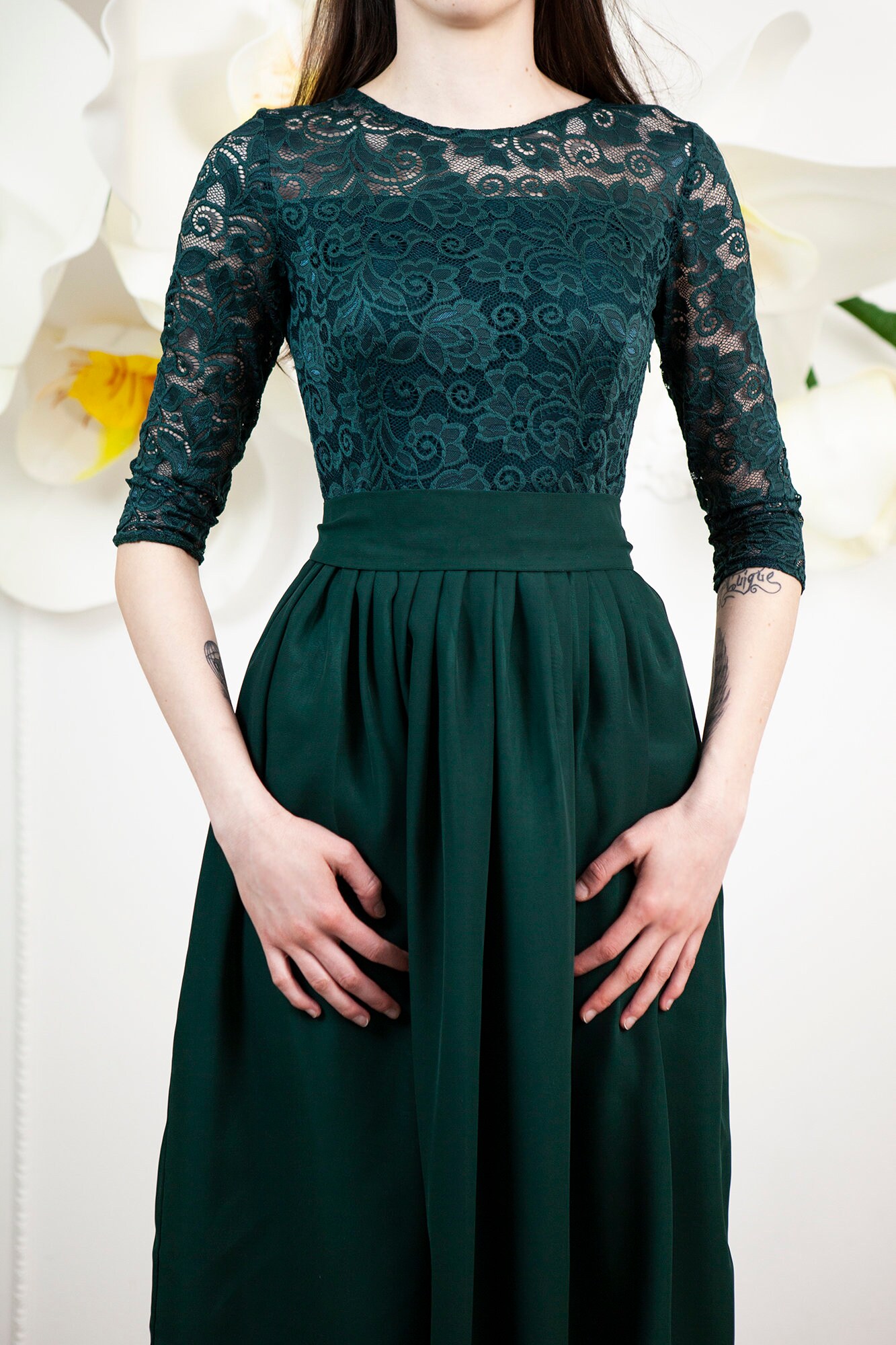 Short Dark Green Bridesmaid Dress With 