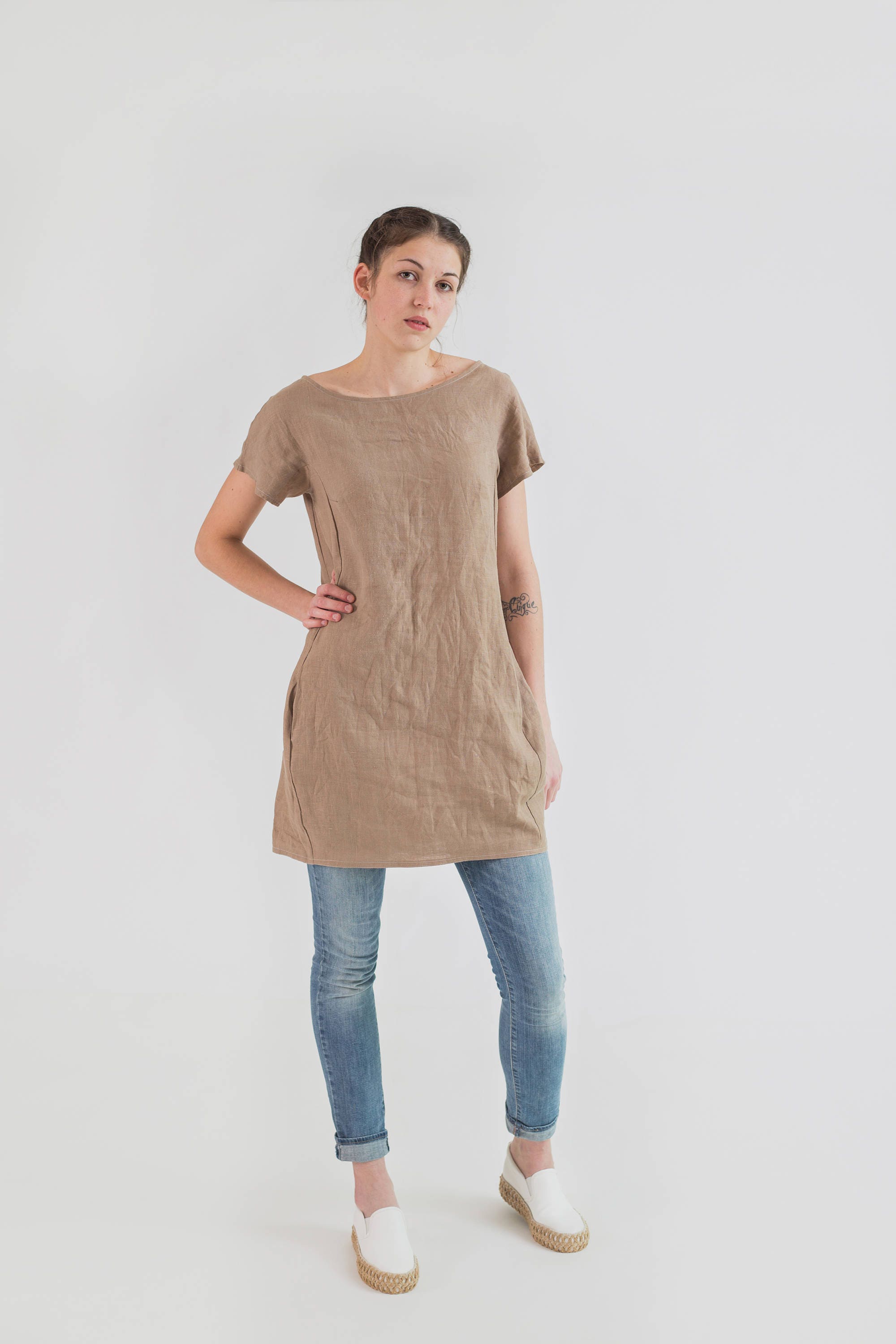 Short Tunic Dress Women. Loose Linen - Etsy