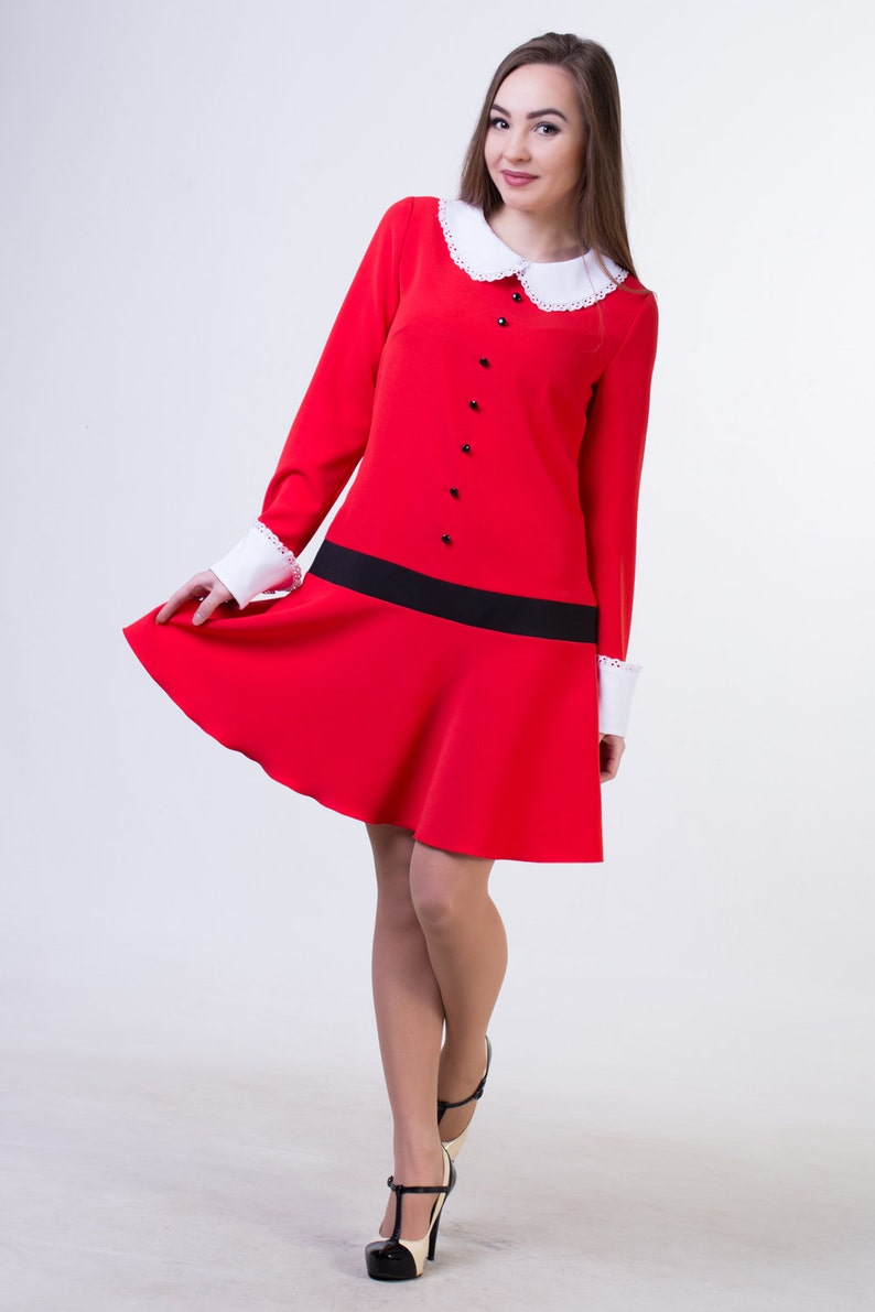 Veruca Salt dress red. Halloween outfit. Girl birthday party costumel measurements image 1