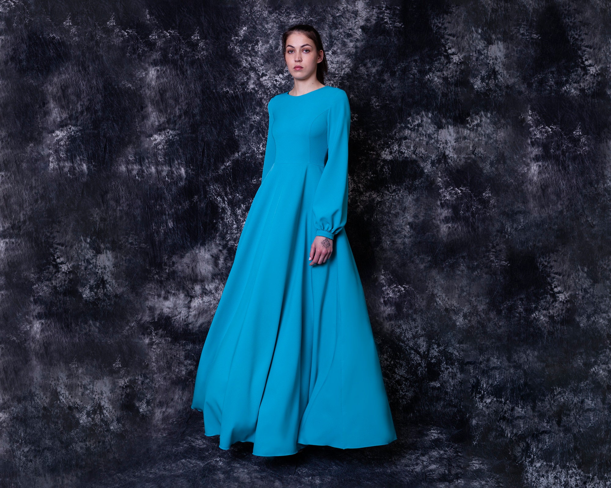 Elegant Turquoise Dress Floor Length. Chic Maxi Dress With Pockets for  Special Occasion - 35+ Colors - Etsy