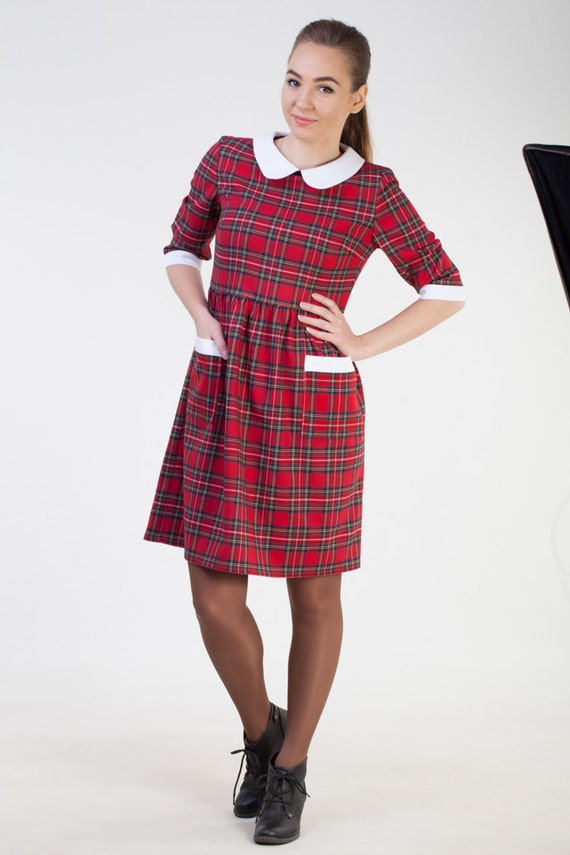 plaid christmas dress womens