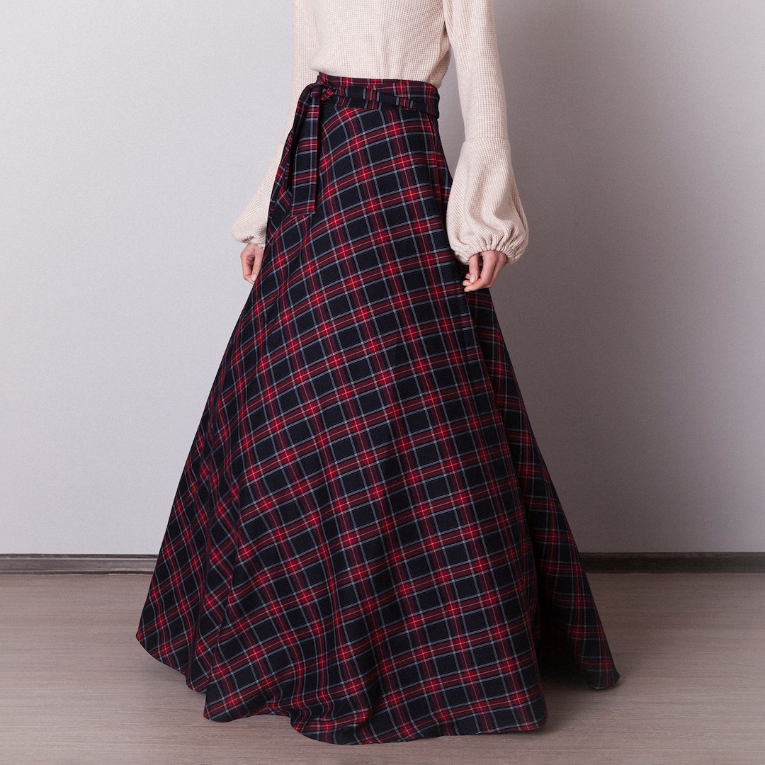 Blackwatch Modern Tartan Flared Skirt