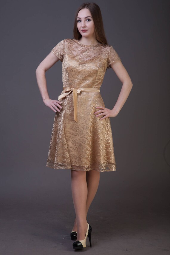 gold cocktail gown