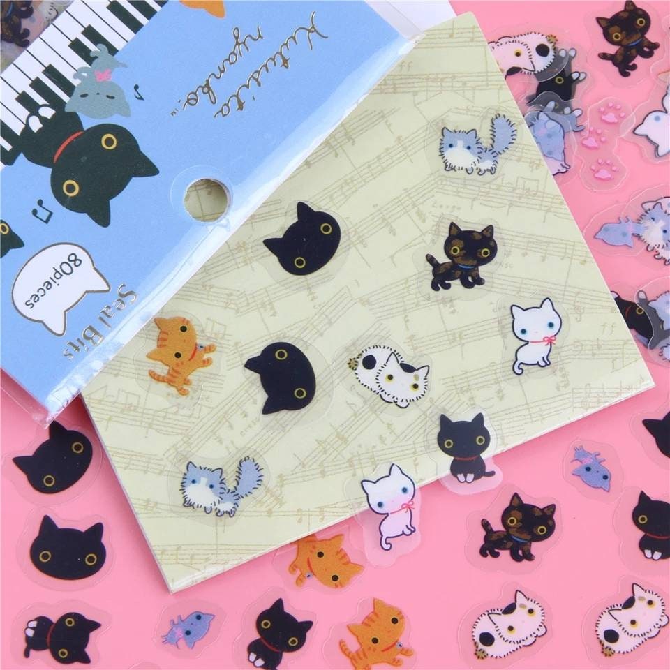Cute Cat Sticker Flakes Kawaii Cat Scrapbook Deco Stickers