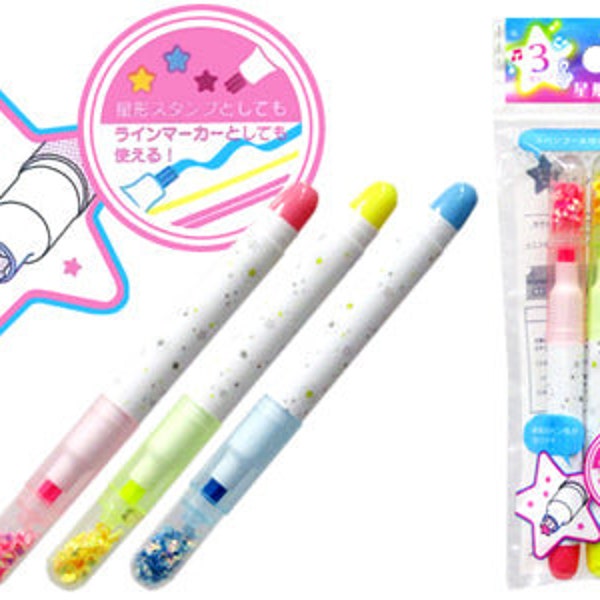 Star Shaped Highlighter Stamp - Pack of 3