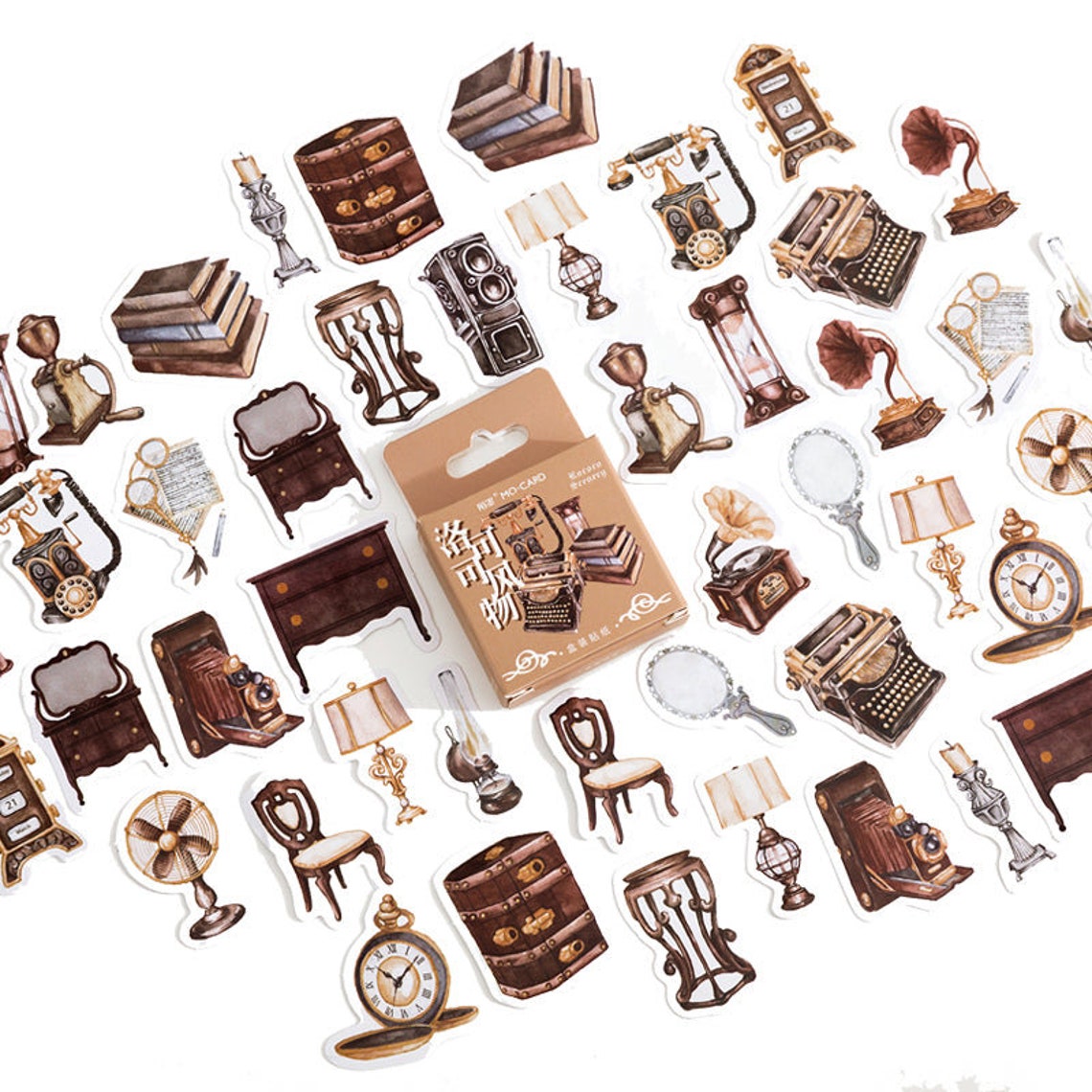 Vintage Furniture Scrapbook Sticker Flakes 46 Pcs Retro Home Etsy UK