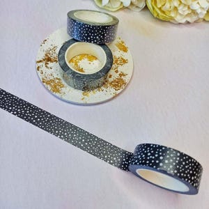 Monochrome Spotty Washi Tape, Black & White Speckled Decorative Tape