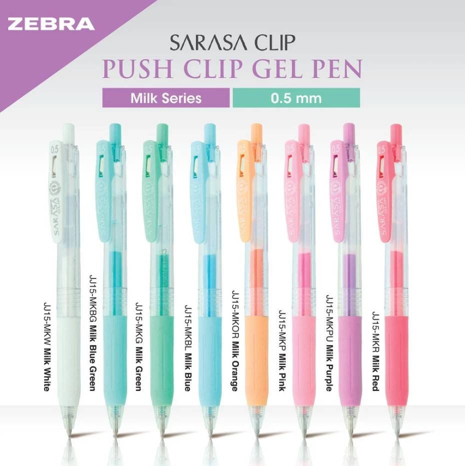 Zebra Sarasa Clip 0.5 Retractable Gel Ink Pen, Rubber Grip, 0.5mm, Blue Green Ink, Value Set of 10