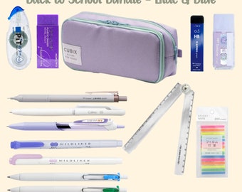 Purple & Green Back to School Japanese Stationery Bundle