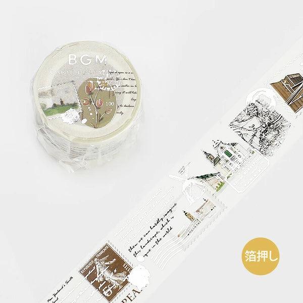 Special Poem Gold Foil Letter Washi Tape - BGM