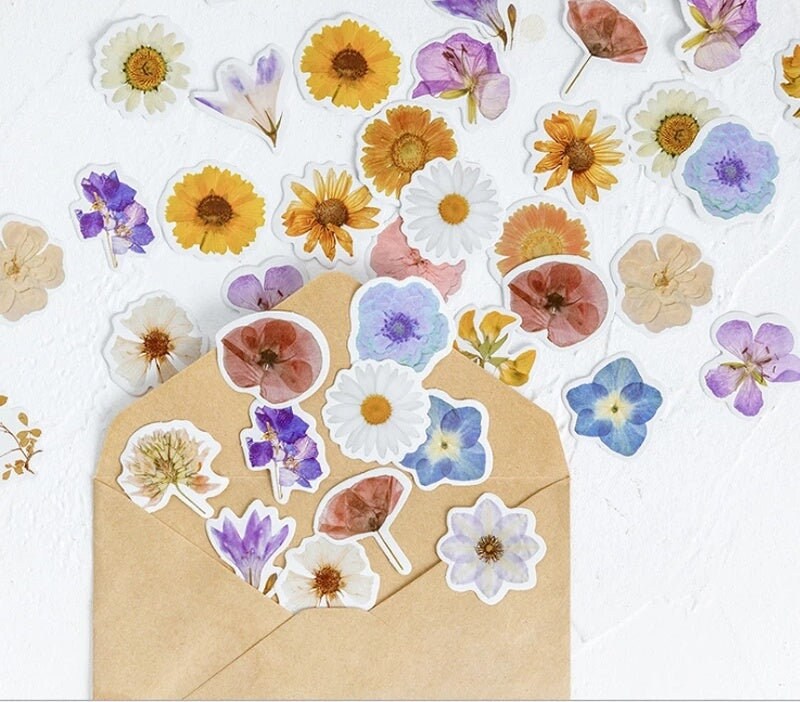 Large Summer Flowers Journaling Sticker Flakes Etsy UK