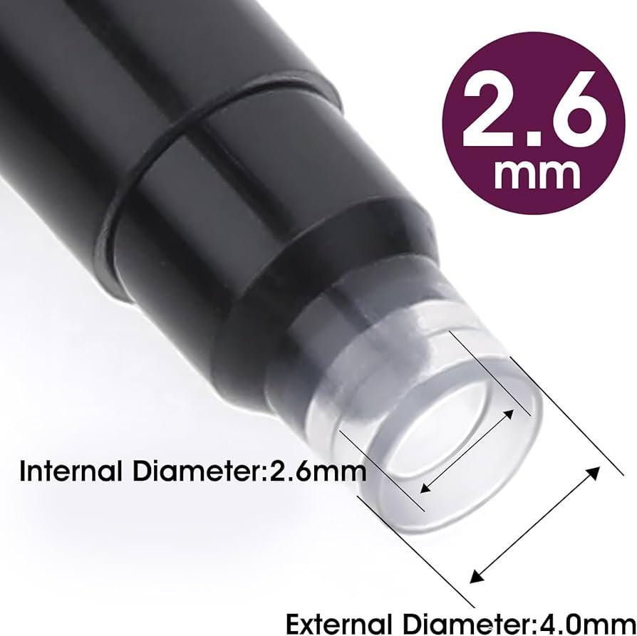 Tintenpatronen Für Füllfederhalter – 2,6 Mm Bohrung, Schwarz, 60 Stück, Internationale Standardgröße