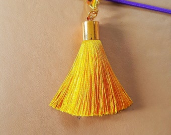 Mustard Tassel Charm, Yellow Planner Charm, Tassel Travelers Notebook Charm