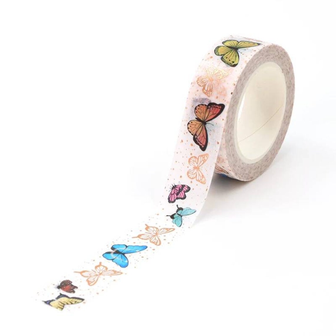 Foiled Butterfly Washi Tape Colourful Butterfly Decorative Etsy
