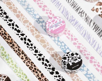 Washi Tape mit Tiermotiv, Washi mit Kuhmotiv, Washi mit Leopardenmuster