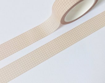 Minimal Peach and Sage Green Grid Washi Tape