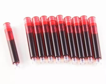 Cartucce d'inchiostro per penna stilografica rossa Standard International, Cartucce d'inchiostro colorate, Inchiostro per penna stilografica colorato