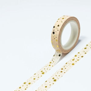 10mm Peach and Gold Stars Washi Tape