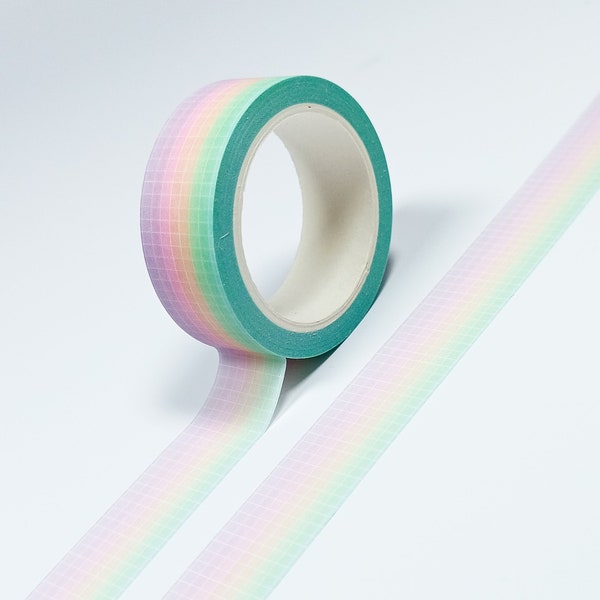 Pastel Ombre Grid Washi Tape