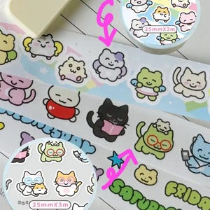 Kawaii koreanische Tiere sterben geschnitten Aufkleber Rolle