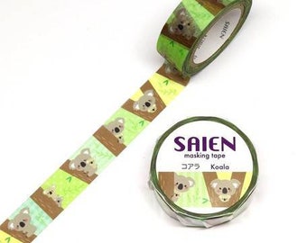 Kawaii Koala Washi Tape, Cute Green Koala Decorative Tape