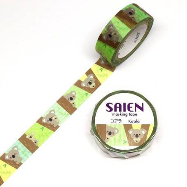 Kawaii Koala Washi Tape, Cute Green Koala Decorative Tape