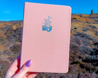 A5 Dot Grid Journal with Gilded Pages, Hardback Camera Notebook