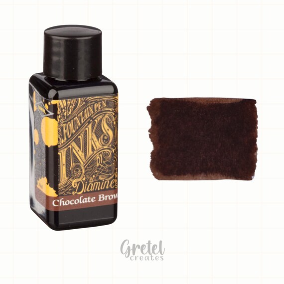 Encre Pour Stylo Plume Diamine 30 Ml - Couleur Damson (prune Foncée), Flacon Pratique