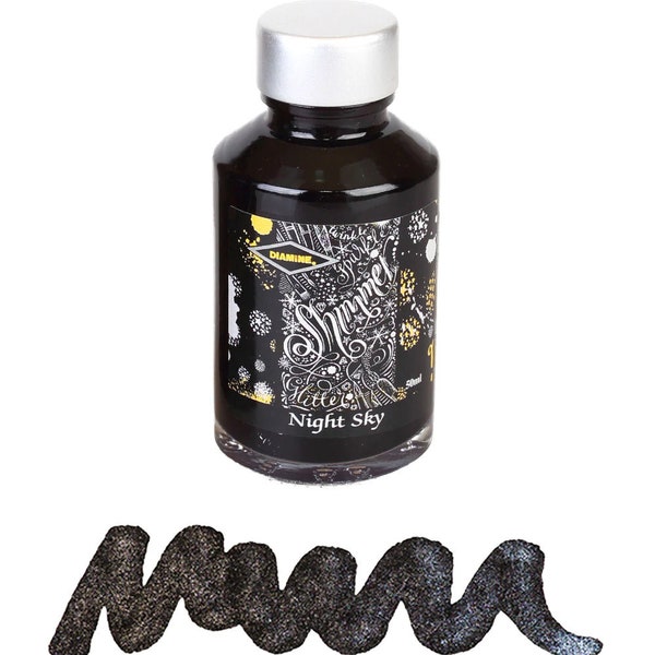 Night Sky - 50ml Black Diamine Shimmering Fountain Pen Ink