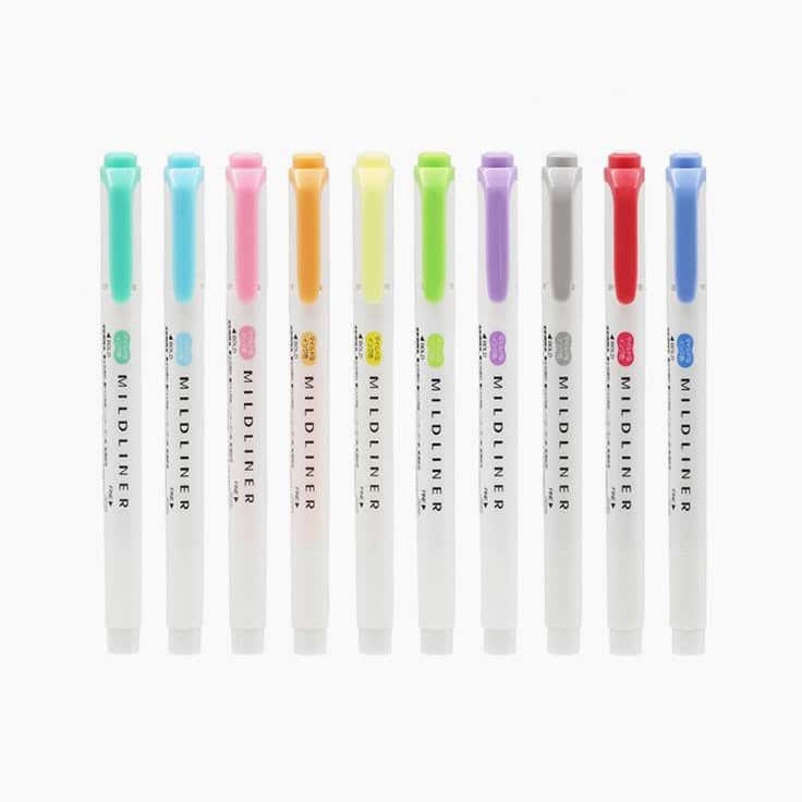 Zebra Pen Mildliner Double Ended Highlighter Set of 5 Colors Broad