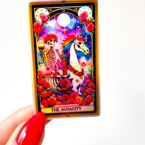 The Audacity Holographic Tarot Card Sticker - Waterproof Decorative Vinyl Die Cut Sticker