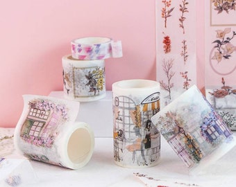 Cottagecore Floral Town Wide Washi Tape