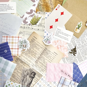 Vintage Ephemera Junk Journal Scrap Pack - 100 stuks scrapbooking papers voor collage, mixed media en journaling