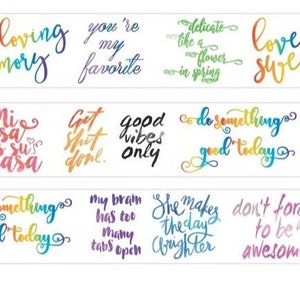 Positive Affirmation Washi Tape, Rainbow Positive Phrases Decorative Tape