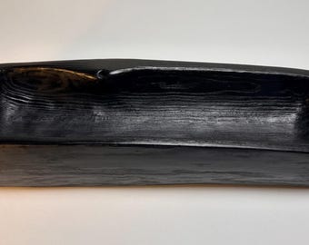 Ciotola bruciata, ciotola di sassofrasso, ciotola di yakisugi, ciotola intagliata, ciotola di legno, raccoglitore, vassoio, valet, intagliato a mano, unico, regalo da uomo, regalo da donna