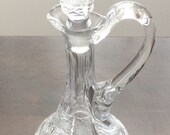Antique Polish Crystal Bohemia Queen Anne Lace Lead Cut Wine Cruet