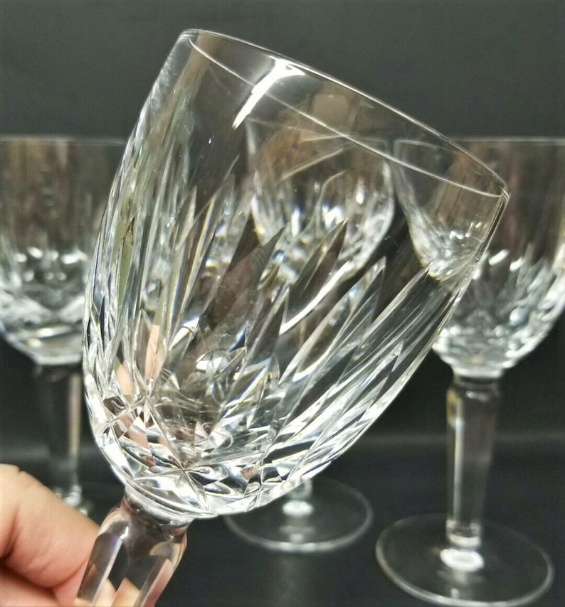 Waterford Crystal Kildare Claret Wine Stems Glass Glasses Set Etsy