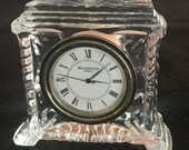 WATERFORD COLISEUM Large Cut Lead Crystal Mantle Clock - Ireland Irish Crystal 5.5 x 5.5 04