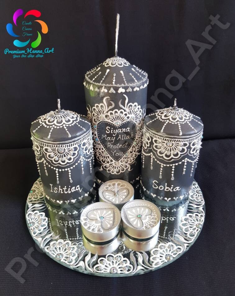 Home & Living Personalised henna candle set Candles
