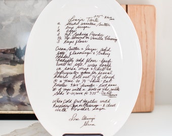 Handwritten Family Recipe Platter | Ceramic Serving Plate | Personalized Holiday Decor, Unique Gift for Home Cooks, Christmas Gift for Mom