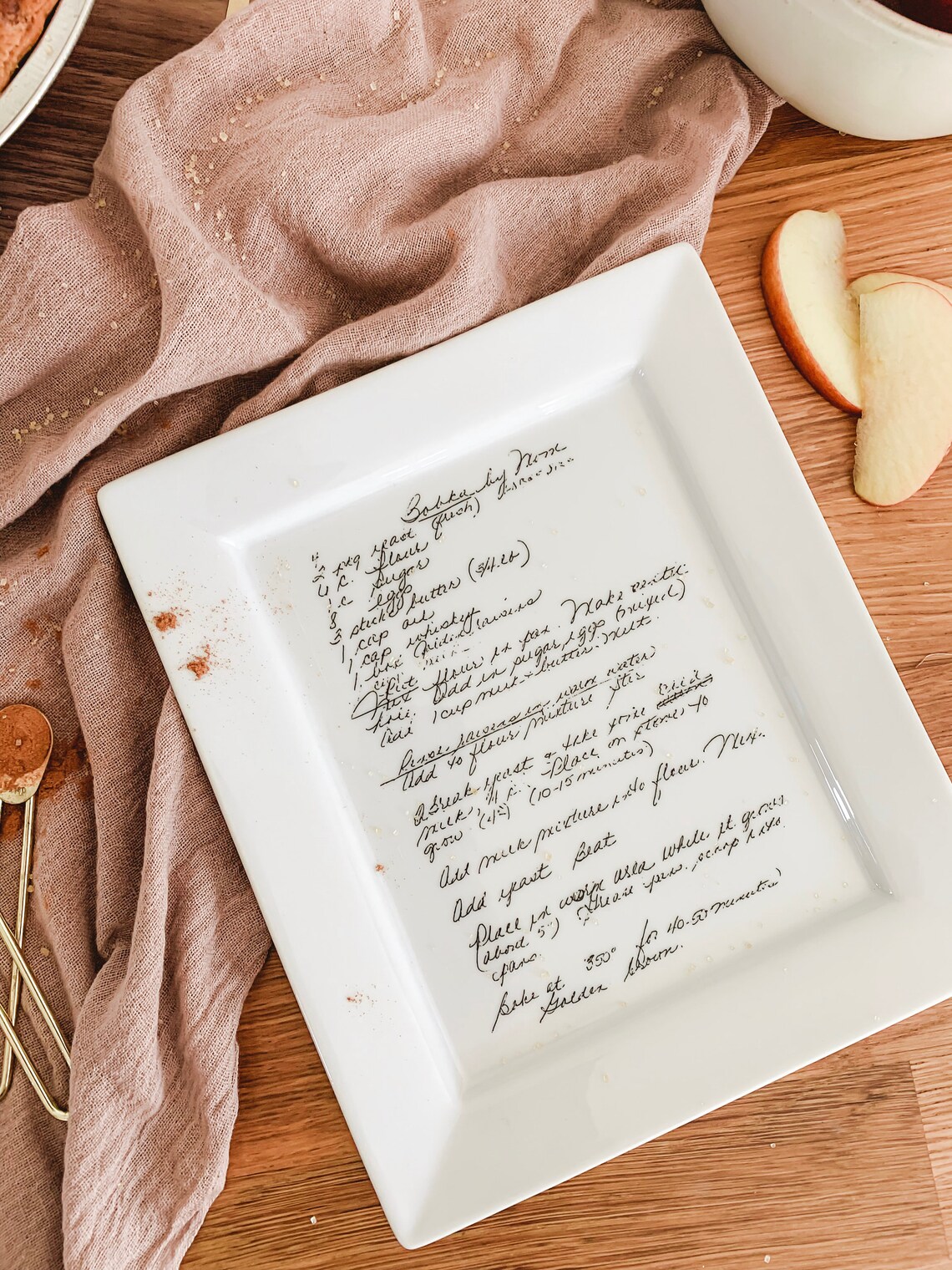 Personalized Recipe Plate // Handwritten Recipe // Comes with Etsy