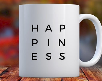Happiness Coffee Mug, Word od the Year, Gift for Mom, Gift for Friend